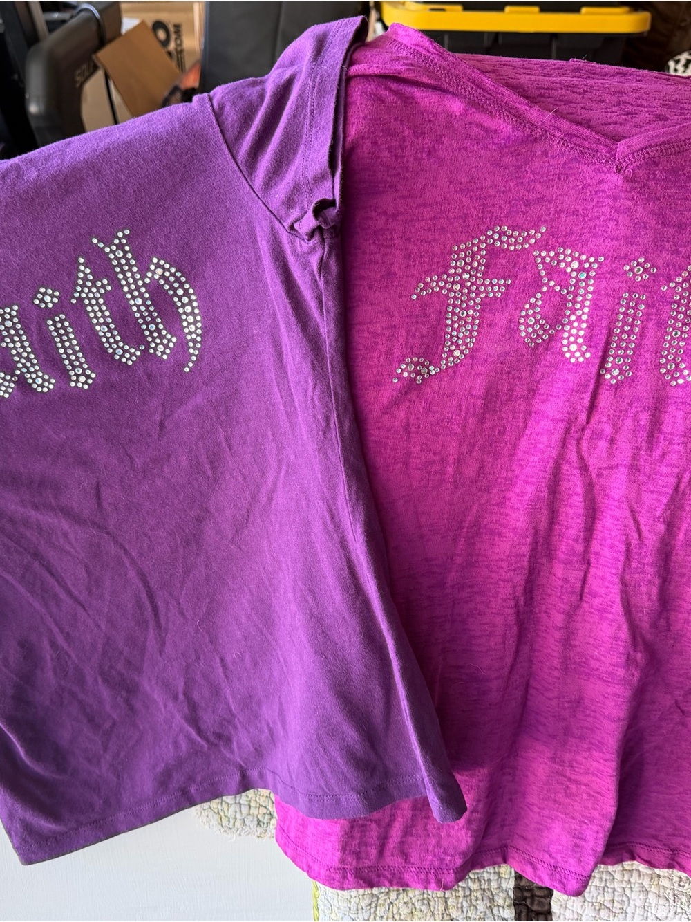 Mudd Purple Rhinestone "Faith" Kids Pajama Top
